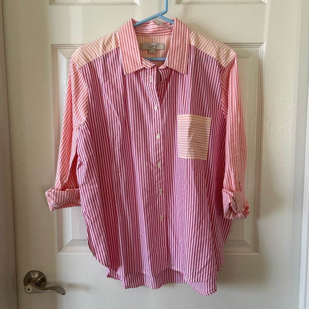 Loft Pink Hue Button Down